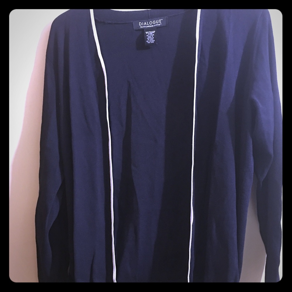 Dialogue open Sweater mixed fabrics size medium